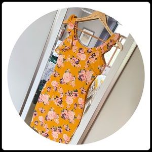 Mustard Floral Dress